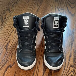 Adidas Kids Black and White High-Top Sneakers